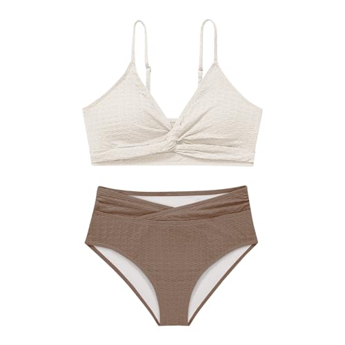 Amazon.com: Girls Swimsuit Solid Bathing Suit 2 Piece Twist Cross